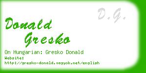 donald gresko business card
